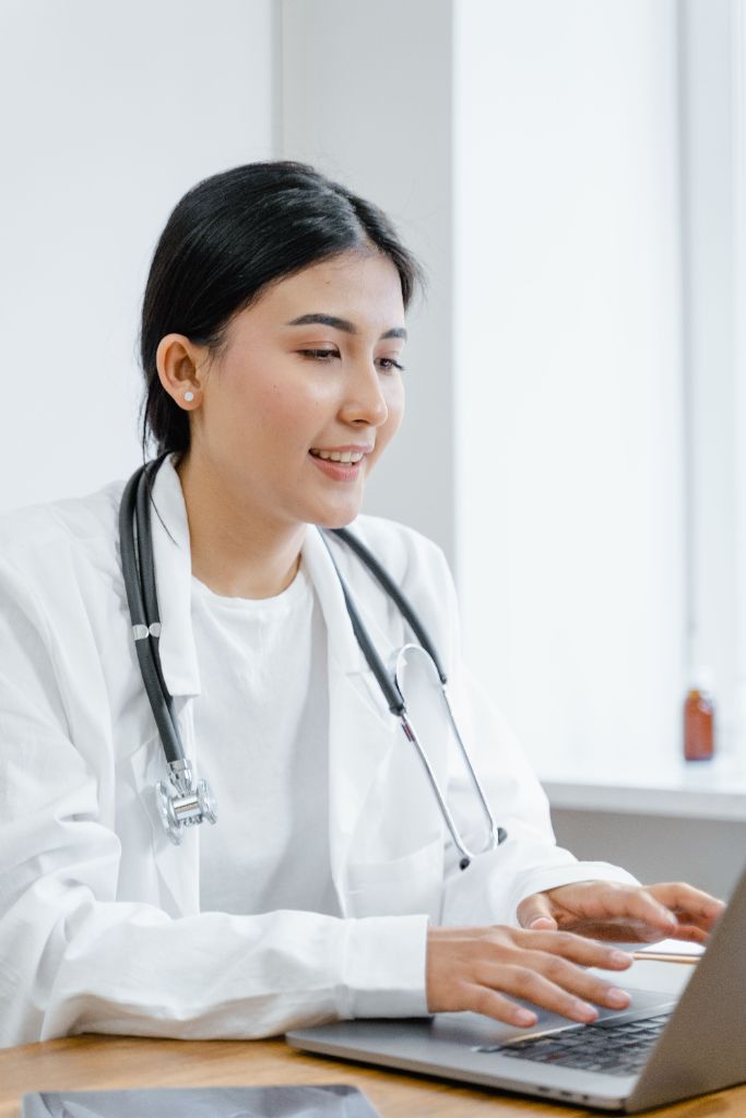 Provider on a video consultation
